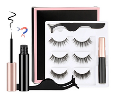 Fluffy Magnetic Eyelashes Kit with Waterproof Eyeliner & Tweezers - 1/3/4 Pairs for Effortless Glam!