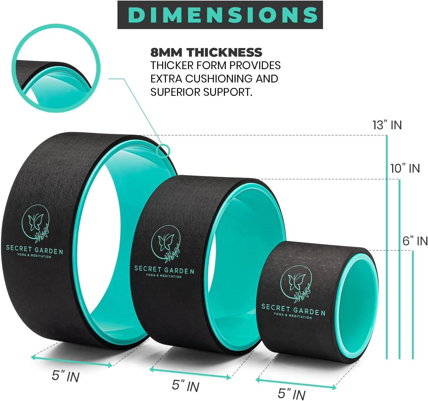 Premium Yoga Wheel - Enhance Your Yoga Practice, Relieve Back Pain, and Improve Flexibility with Deep Tissue Massage