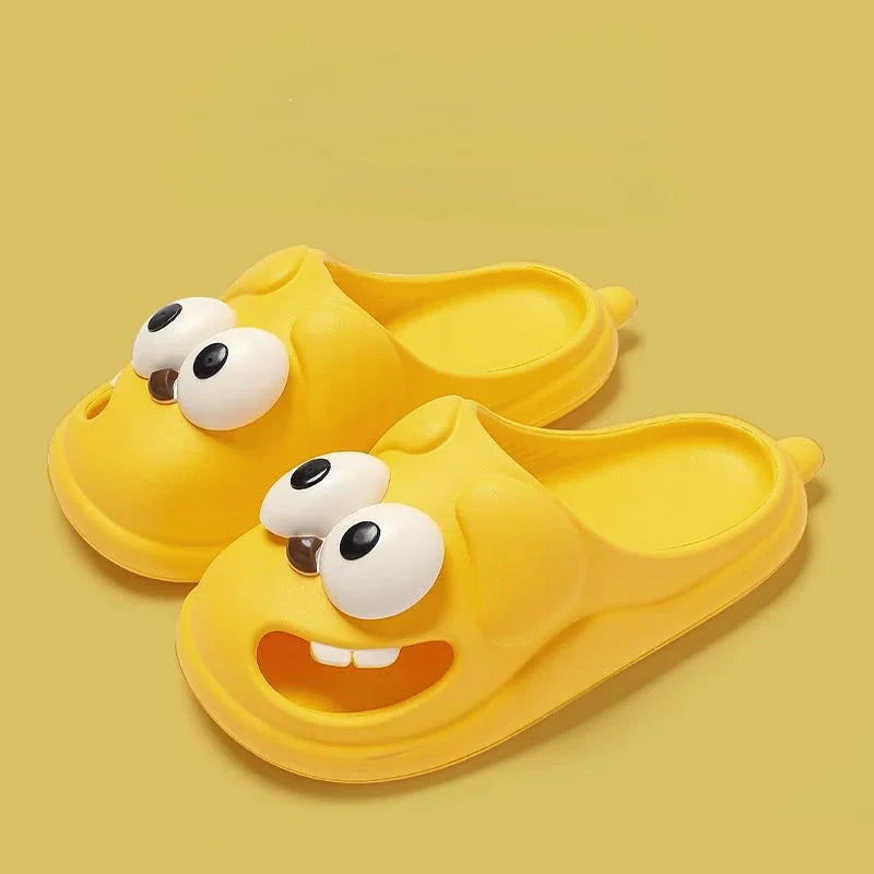 Adorable Big Eye Dog Slippers - Fun Cartoon EVA Slippers for Women