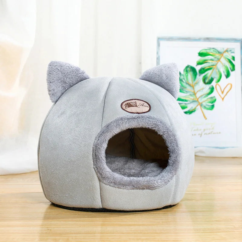 Deep Sleep Comfort Winter Cat Bed - Cozy Indoor Tent for Small Dogs and Cats