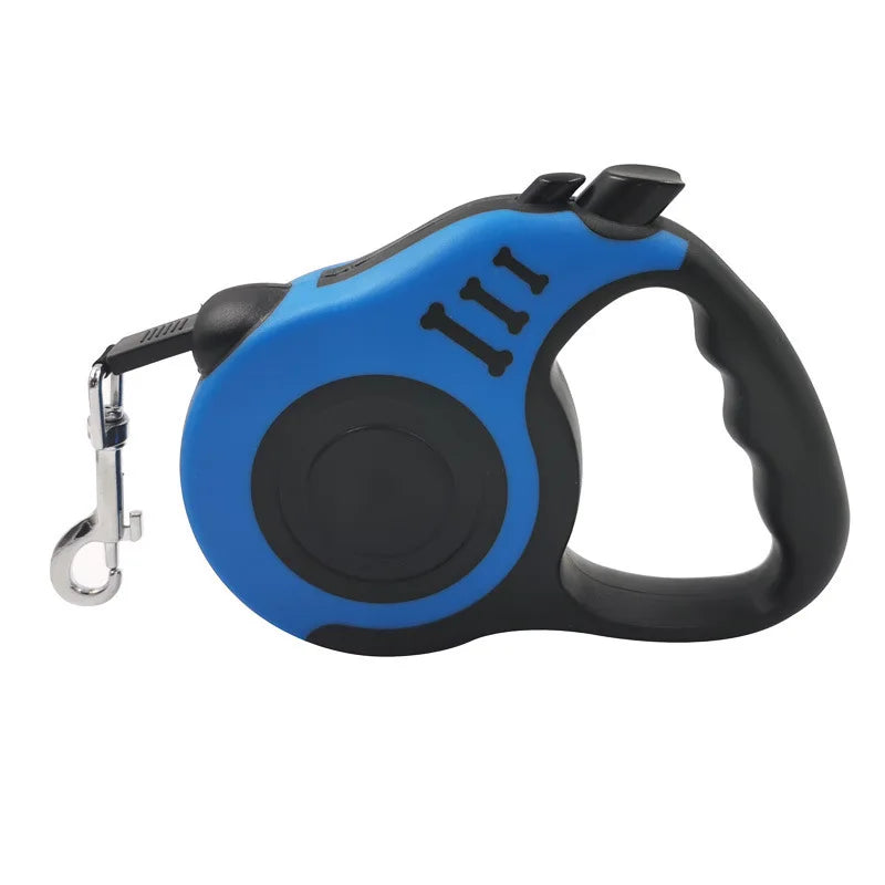 Premium Automatic Extending Nylon Dog Leash with LED Lights - Durable Pet Walking Traction Rope
