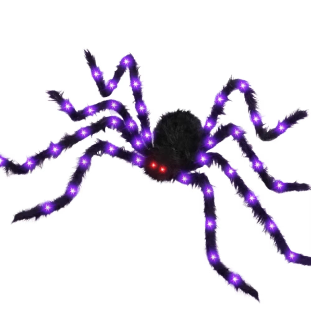Spooktacular 8-Mode Waterproof LED Spider Web Lights with Giant Spider - Perfect for Halloween Parties!