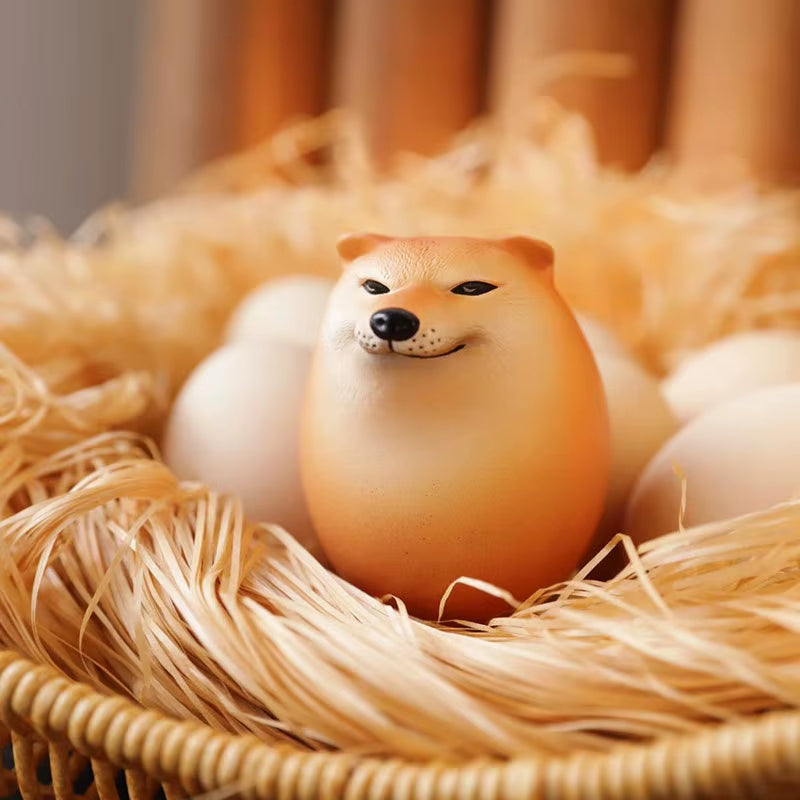 Whimsical Shiba Inu Egg-Shaped PVC Desk Decor - Perfect for Home, Office, and Fun Christmas Gifts!
