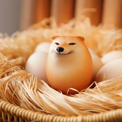 Whimsical Shiba Inu Egg-Shaped PVC Desk Decor - Perfect for Home, Office, and Fun Christmas Gifts!