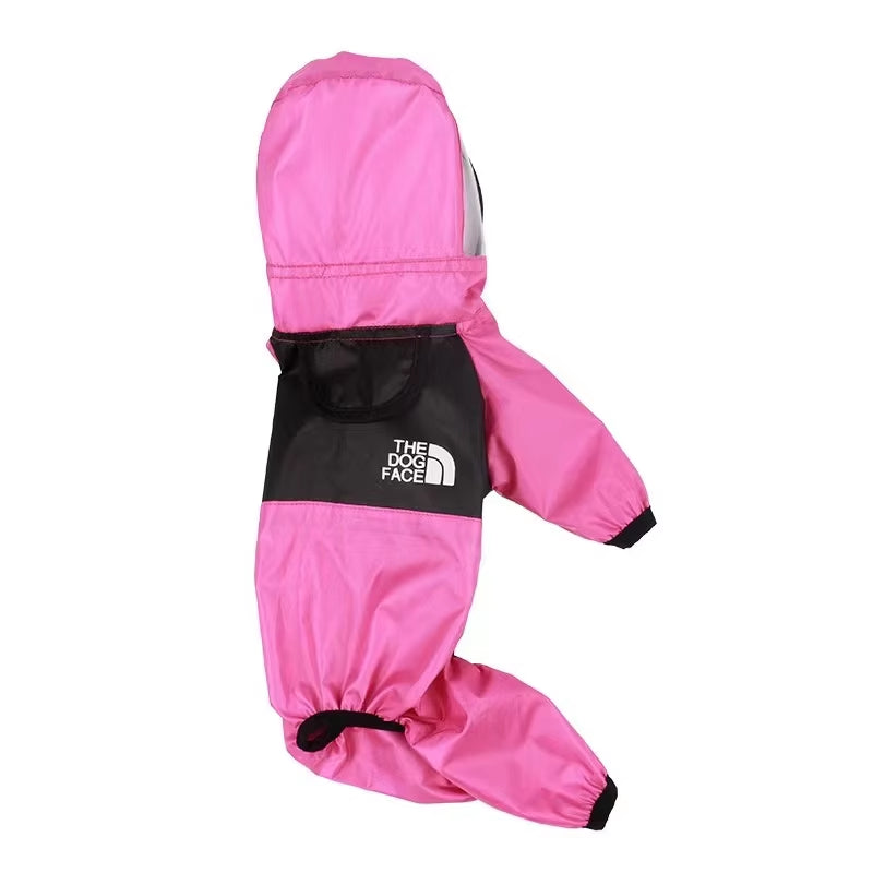 Waterproof Pet Raincoat with Transparent Hood for Dogs and Cats - Stylish Jumpsuit Jacket