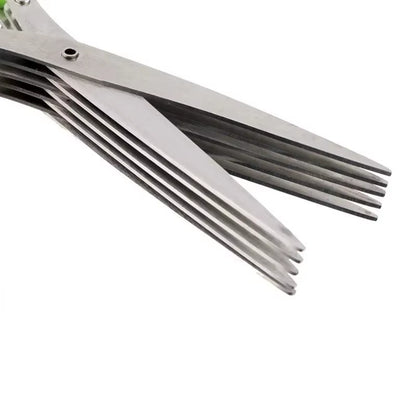 Versatile 3-5 Layer Stainless Steel Kitchen Scissors for Effortless Cutting and Chopping of Pepper, Scallion, and Laver