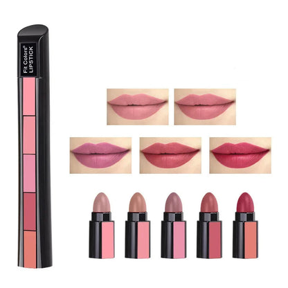5 in 1 Lipstick Set Lightweight Matte Velvet Long Lasting Combination Lipstick Nourish Moisturizing Professional Lip Makeup Gift