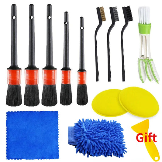 ZOPOSON Ultimate Car Cleaning Kit - Drill Detailing Brush Set with Towel & Polisher for Perfect Auto Detailing