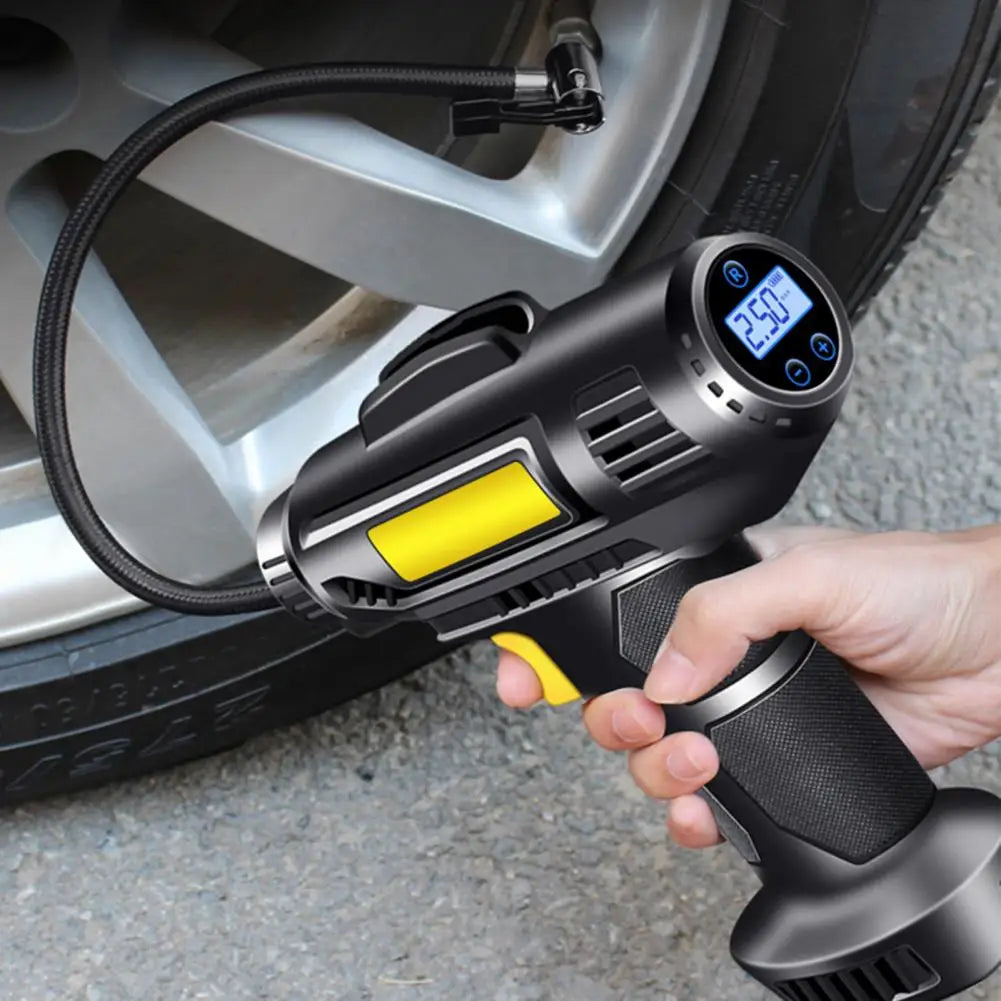 120W Portable Rechargeable Car Air Pump - Digital Tire Inflator for Quick and Easy Inflation