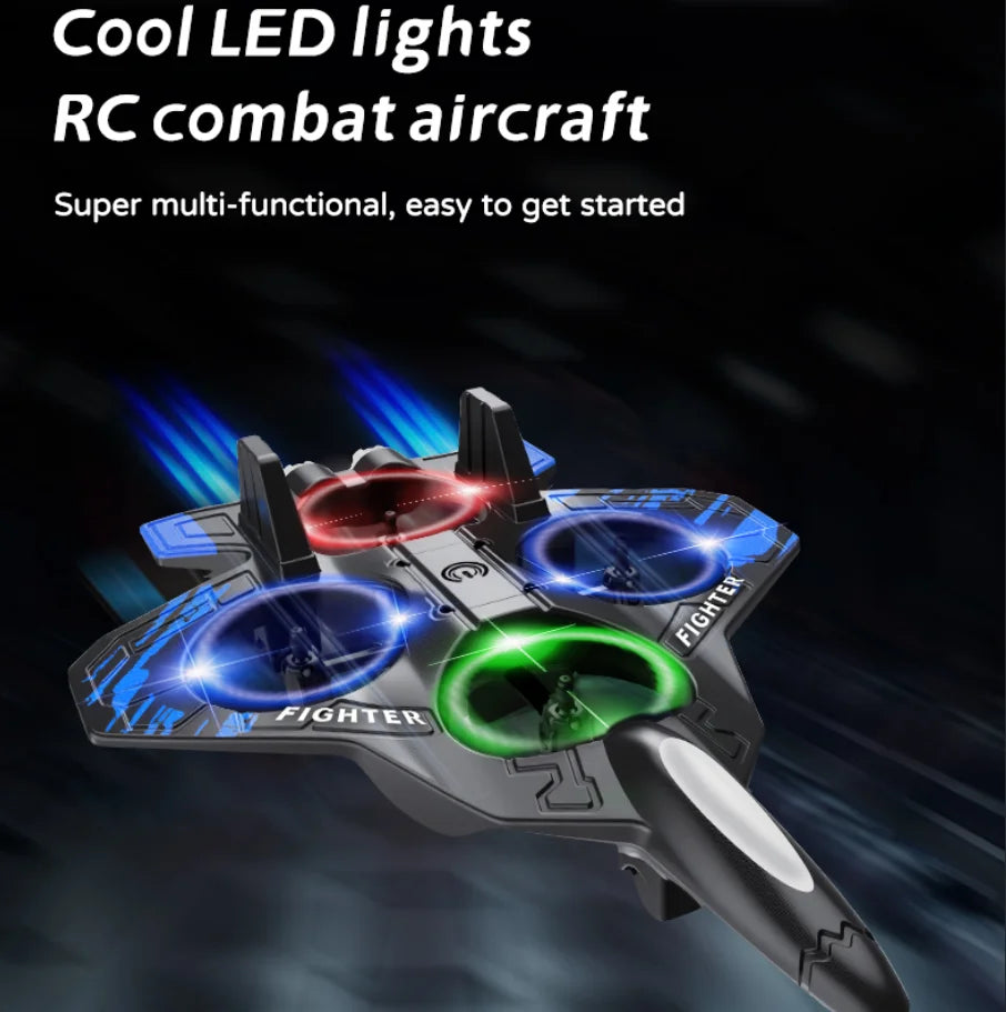 Soar High with the LYZRC L101 Foam RC Stunt Fighter Plane - 2.4G Remote Control Glider with LED Lights for Thrilling Aerial Adventures!