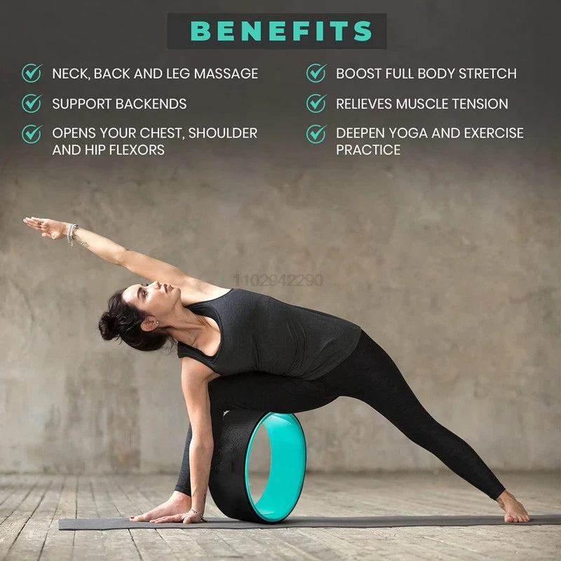 Premium Yoga Wheel - Enhance Your Yoga Practice, Relieve Back Pain, and Improve Flexibility with Deep Tissue Massage