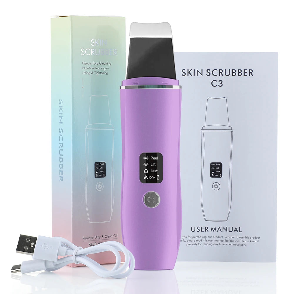 Revitalize Your Skin with the Ultrasonic Skin Scrubber - Deep Cleanse, Remove Blackheads & Unclog Pores!