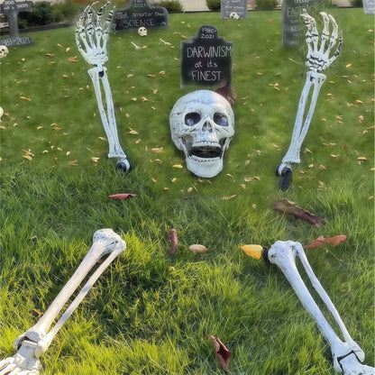 Realistic Halloween Skeleton Stake Decorations - Spooky Arm & Leg Bones for Your Yard and Garden