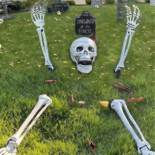 Realistic Halloween Skeleton Stake Decorations - Spooky Arm & Leg Bones for Your Yard and Garden