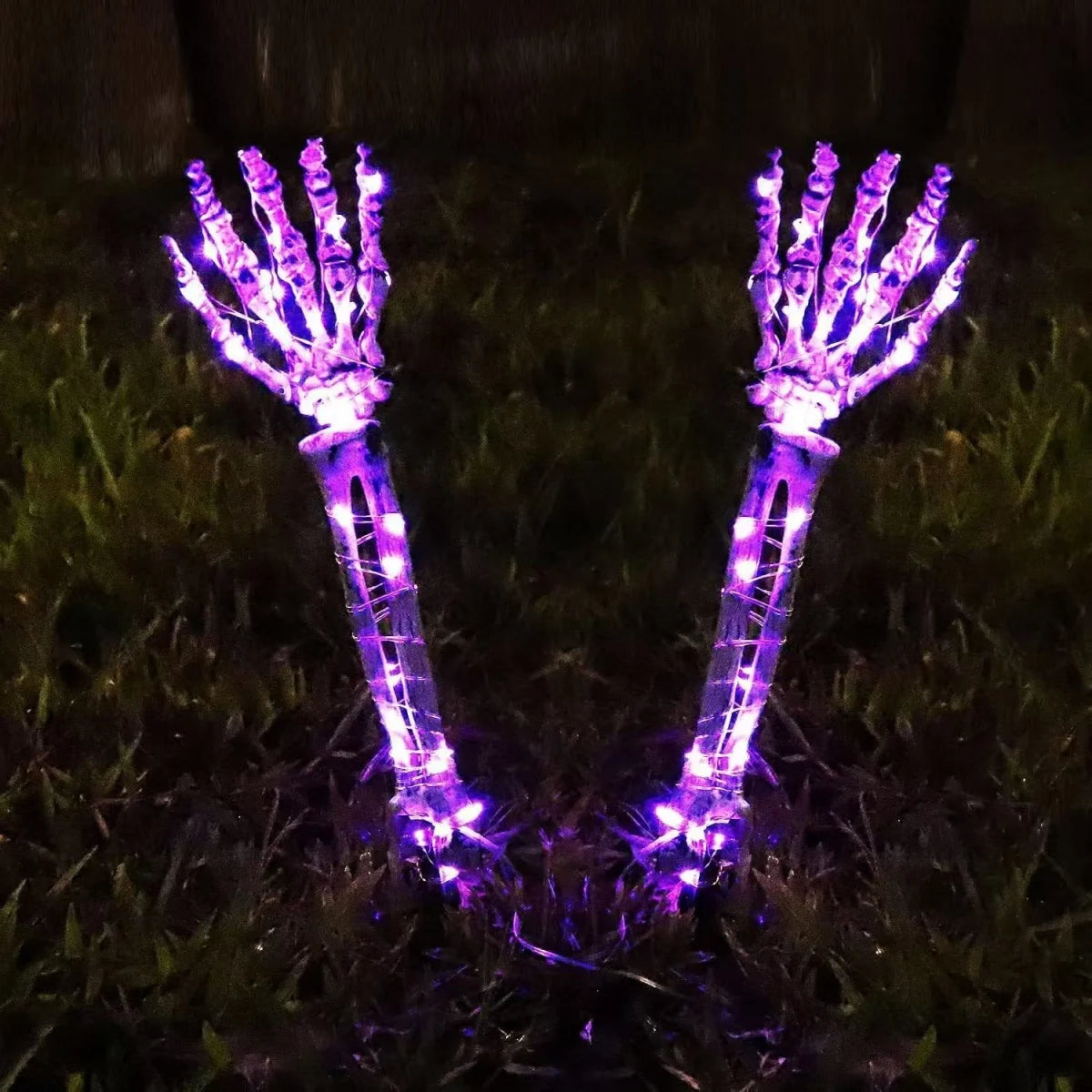 Enchanting Halloween Solar Ghost Hand LED String Lights - Perfect for Spooky Courtyard Decor!