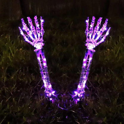 Enchanting Halloween Solar Ghost Hand LED String Lights - Perfect for Spooky Courtyard Decor!