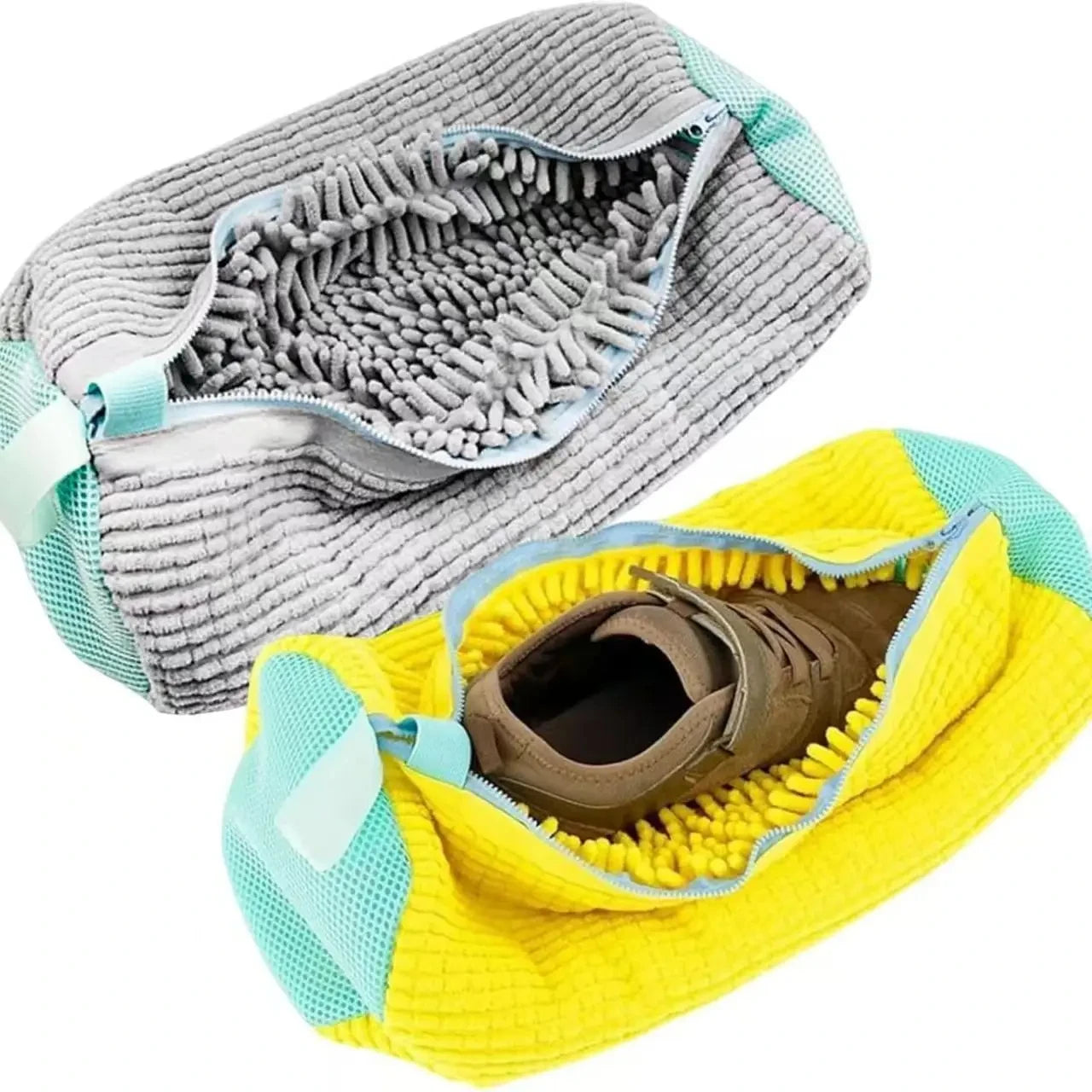 Padded Net Laundry Shoe Bag - Fluffy Polyester Protector for Machine Washing & Drying