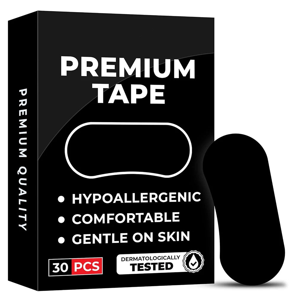 30/60 Pcs Anti-Snoring Sleep Mouth Tape & Nasal Strips - Medical Grade for Improved Sleep & Snoring Relief