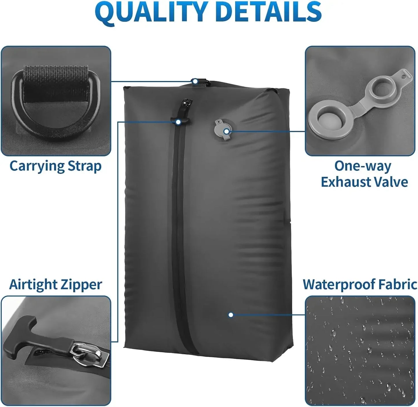 Ultimate Travel Vacuum Storage Bags - Maximize Space with Reusable Compression Bags for Clothes, 17L-34L, Complete with Air Pump for Your Outdoor Adventures!