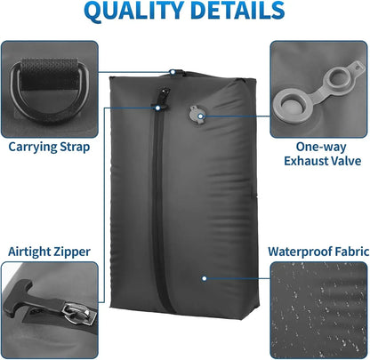 Ultimate Travel Vacuum Storage Bags - Maximize Space with Reusable Compression Bags for Clothes, 17L-34L, Complete with Air Pump for Your Outdoor Adventures!