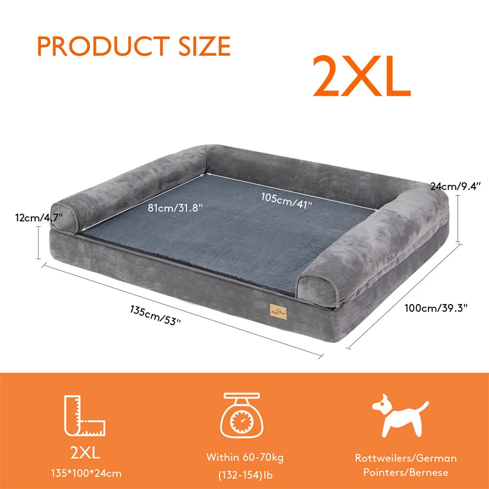 Ultimate XXXL Orthopedic Memory Foam Dog Bed - Waterproof, Removable Cover, Plush Comfort for All Dog Sizes