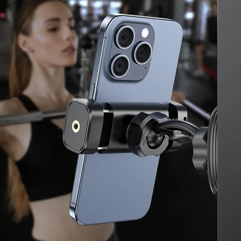 360° Adjustable Gym Magnetic Phone Holder - Universal Stand for 4-7" Smartphones with Durable Alloy Base