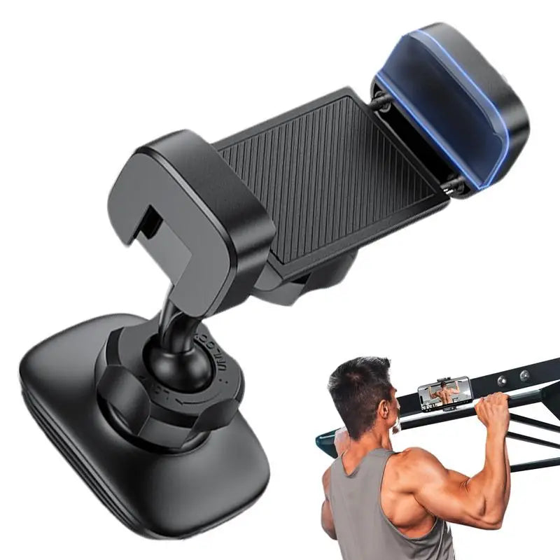 360° Adjustable Gym Magnetic Phone Holder - Universal Stand for 4-7" Smartphones with Durable Alloy Base