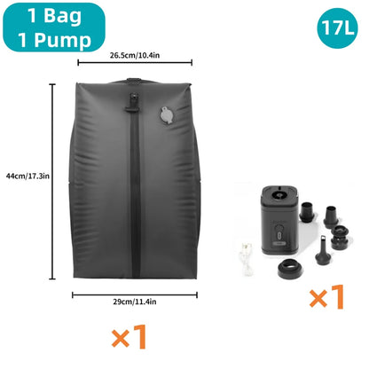 Ultimate Travel Vacuum Storage Bags - Maximize Space with Reusable Compression Bags for Clothes, 17L-34L, Complete with Air Pump for Your Outdoor Adventures!