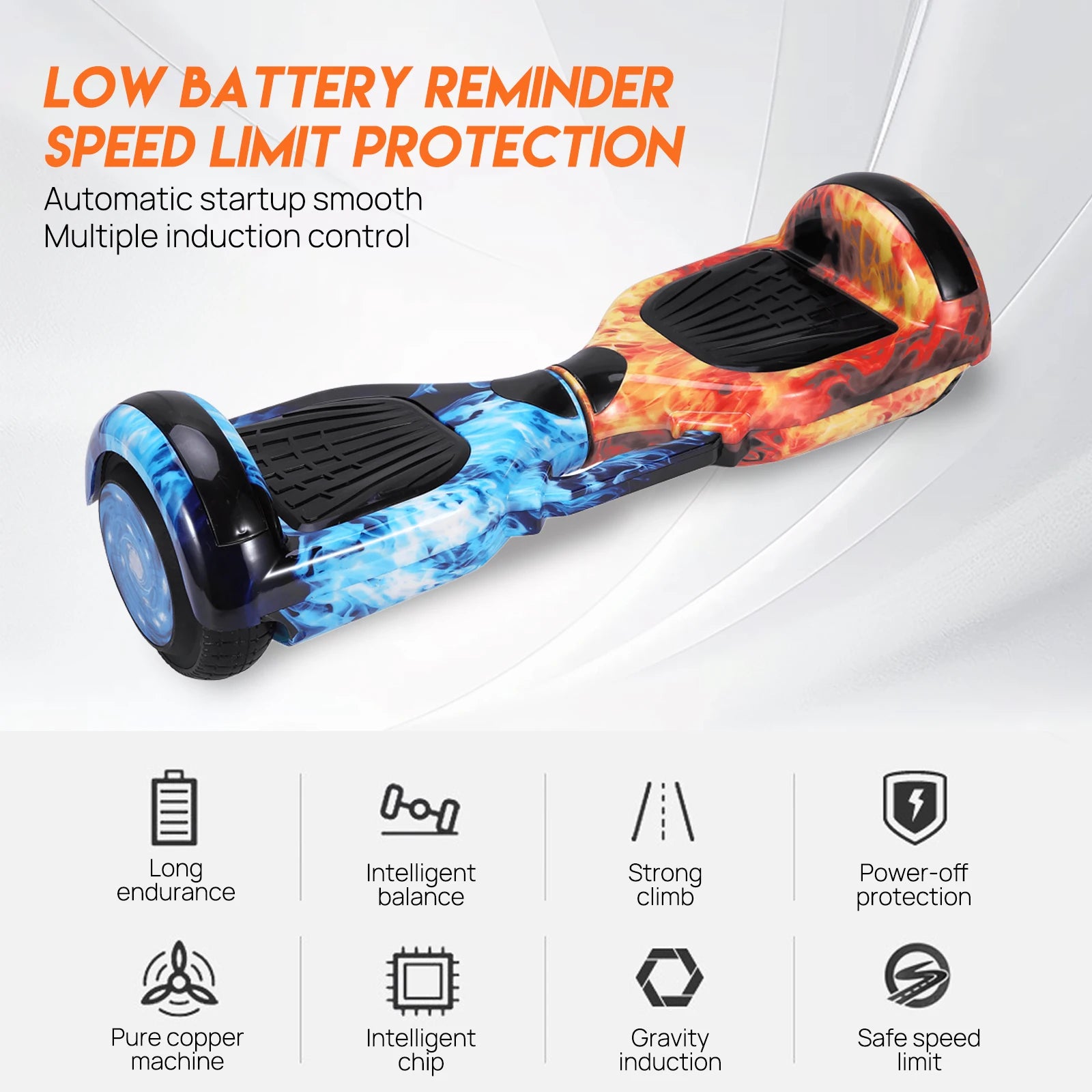 PORIYA Electric Hoverboard Bluetooth Speaker Portable LED Self Balancing Scooter UL