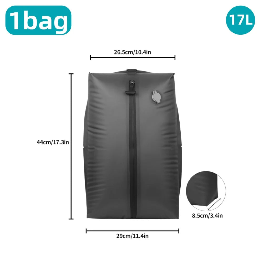 Ultimate Travel Vacuum Storage Bags - Maximize Space with Reusable Compression Bags for Clothes, 17L-34L, Complete with Air Pump for Your Outdoor Adventures!