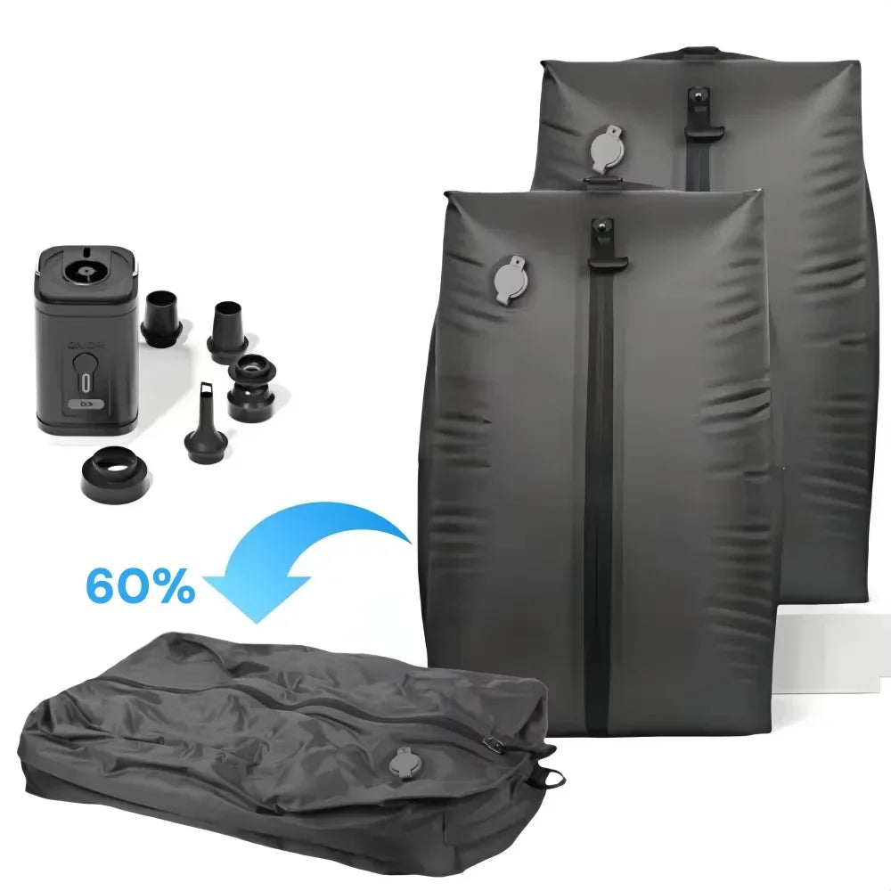 Ultimate Travel Vacuum Storage Bags - Maximize Space with Reusable Compression Bags for Clothes, 17L-34L, Complete with Air Pump for Your Outdoor Adventures!