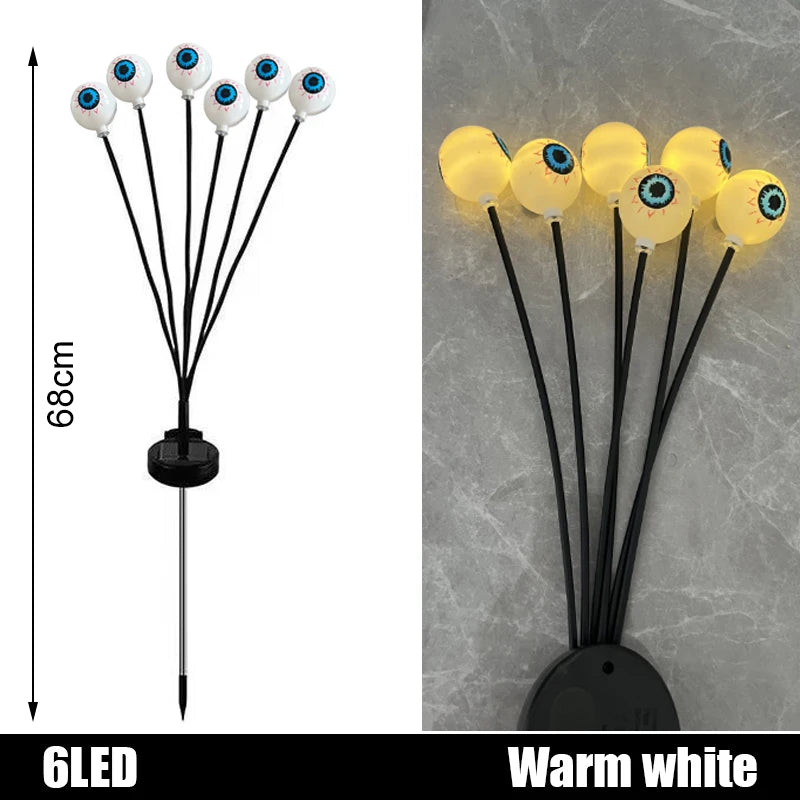 Enchanting Solar Eyeball LED String Lights - Waterproof Halloween Outdoor Decor for Garden Parties and Courtyards