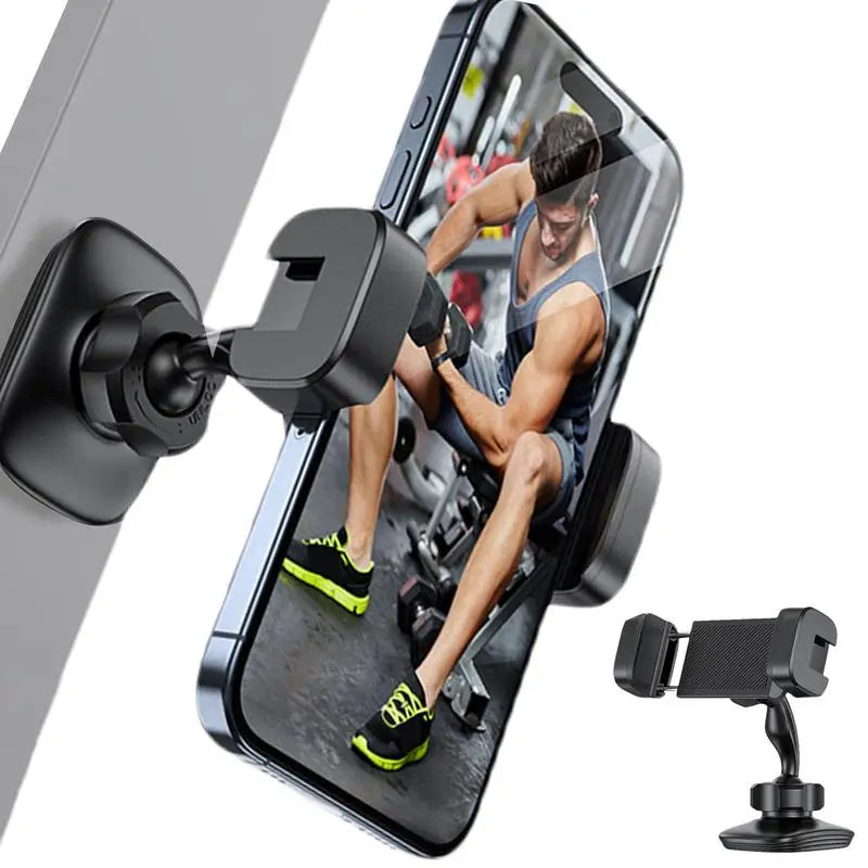 360° Adjustable Gym Magnetic Phone Holder - Universal Stand for 4-7" Smartphones with Durable Alloy Base