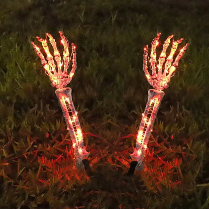 Enchanting Halloween Solar Ghost Hand LED String Lights - Perfect for Spooky Courtyard Decor!