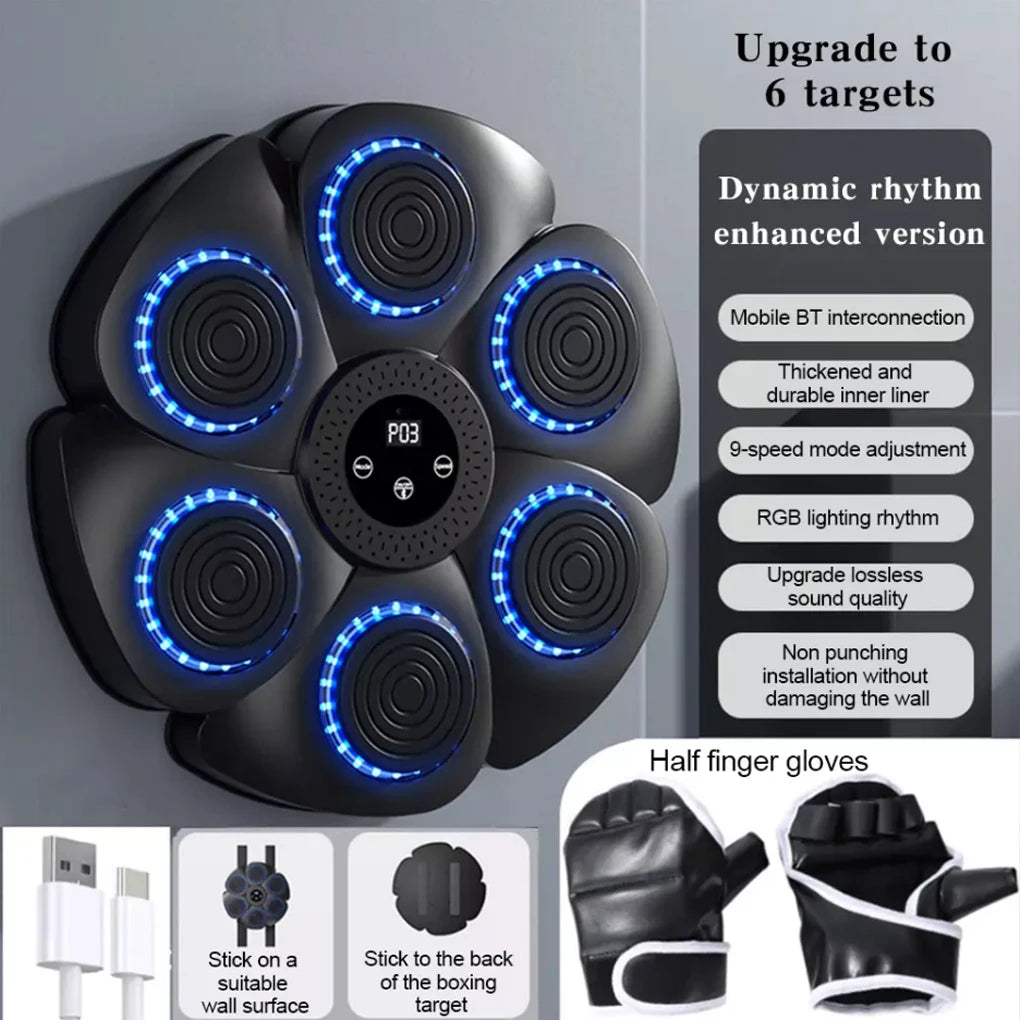 Smart Bluetooth Boxing Trainer - Home Fitness Wall Target for Adults & Kids