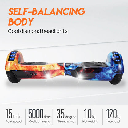 PORIYA Electric Hoverboard Bluetooth Speaker Portable LED Self Balancing Scooter UL