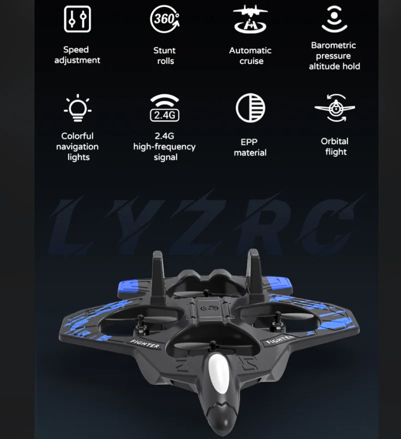 Soar High with the LYZRC L101 Foam RC Stunt Fighter Plane - 2.4G Remote Control Glider with LED Lights for Thrilling Aerial Adventures!