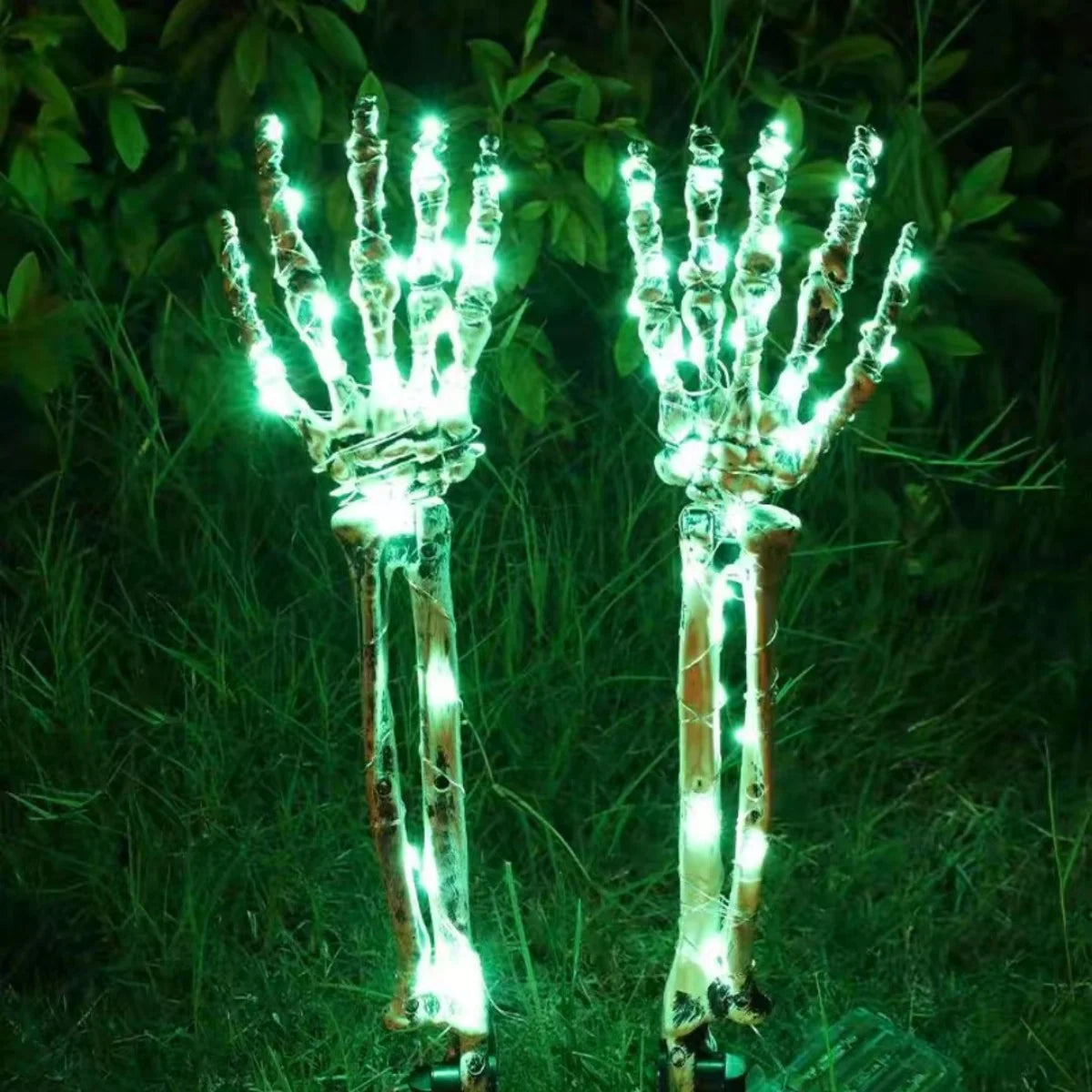 Enchanting Halloween Solar Ghost Hand LED String Lights - Perfect for Spooky Courtyard Decor!