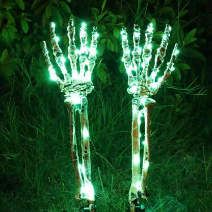 Enchanting Halloween Solar Ghost Hand LED String Lights - Perfect for Spooky Courtyard Decor!