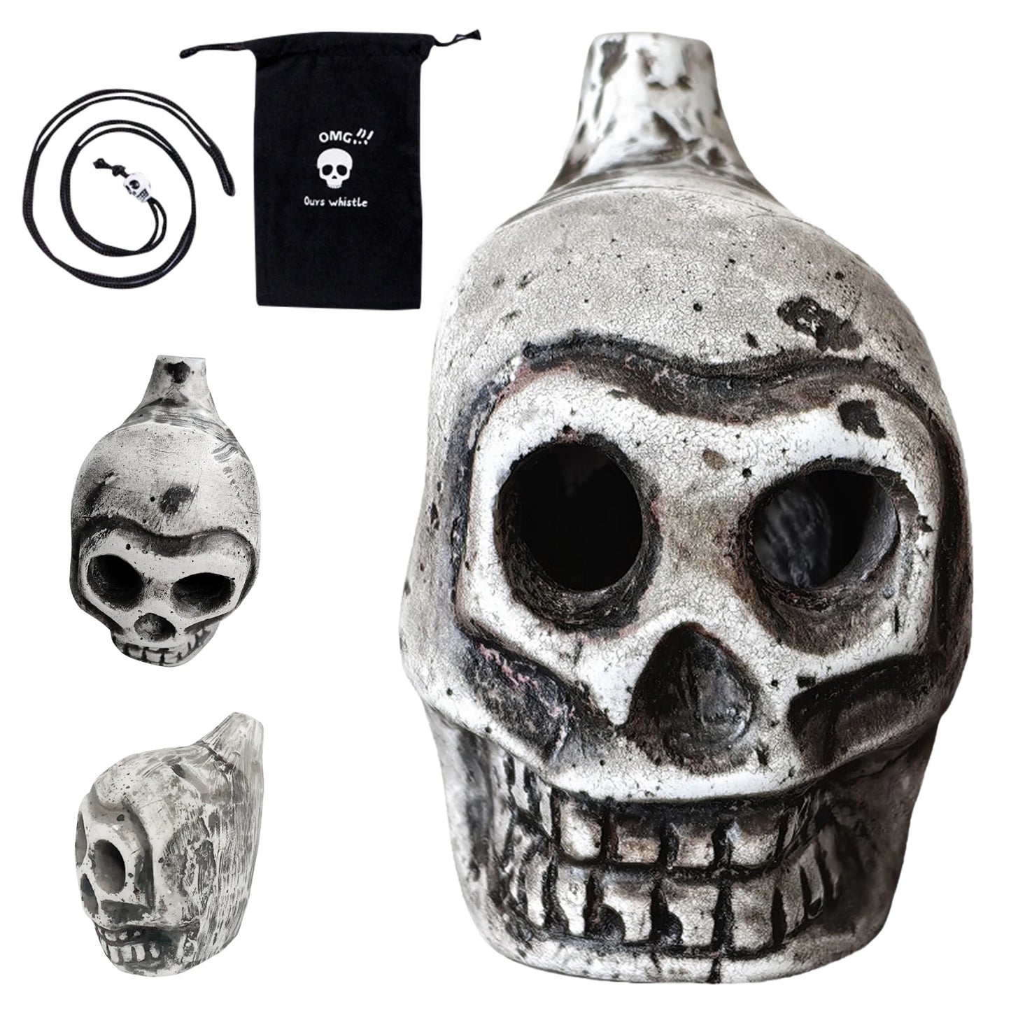 Authentic Aztec Death Whistle - Spooky Skull Design for Pranks, Camping, and Emergency Situations!