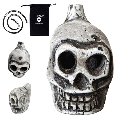 Authentic Aztec Death Whistle - Spooky Skull Design for Pranks, Camping, and Emergency Situations!