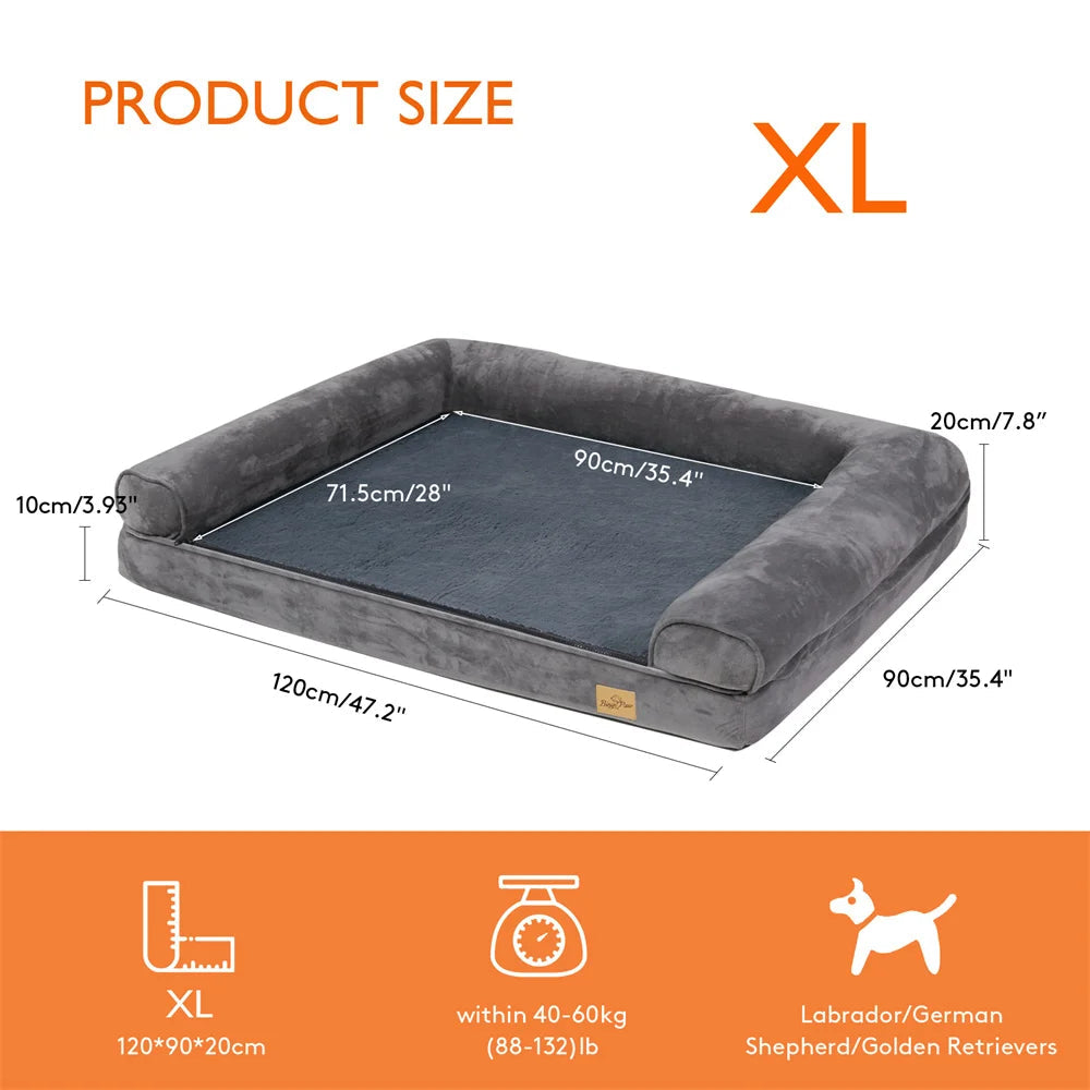 Ultimate XXXL Orthopedic Memory Foam Dog Bed - Waterproof, Removable Cover, Plush Comfort for All Dog Sizes