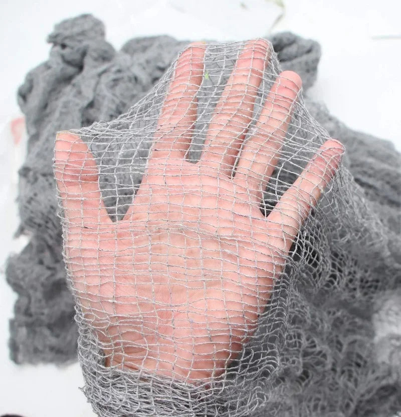 Spooky 76x183cm Black Creepy Gauze Cloth for Halloween Decorations - Perfect for Windows, Tables, Doors & Haunted House Decor!