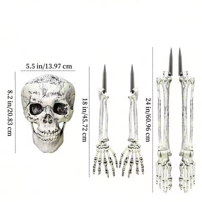 Realistic Halloween Skeleton Stake Decorations - Spooky Arm & Leg Bones for Your Yard and Garden