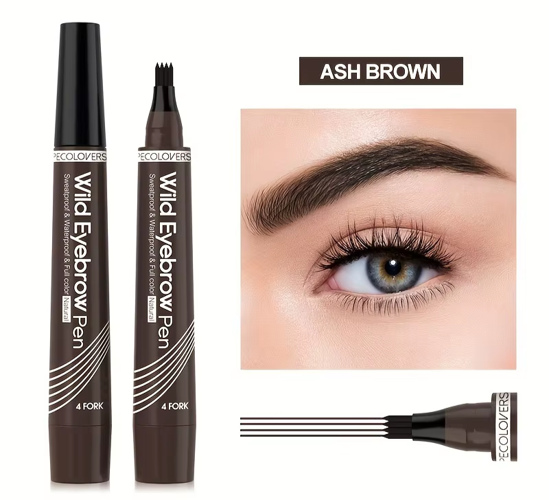 Waterproof Eyebrow Tattoo Pen - 5 Colours, 4 Split Tip Design for Perfectly Defined Brows