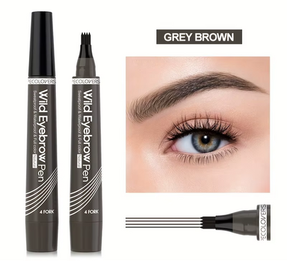 Waterproof Eyebrow Tattoo Pen - 5 Colours, 4 Split Tip Design for Perfectly Defined Brows