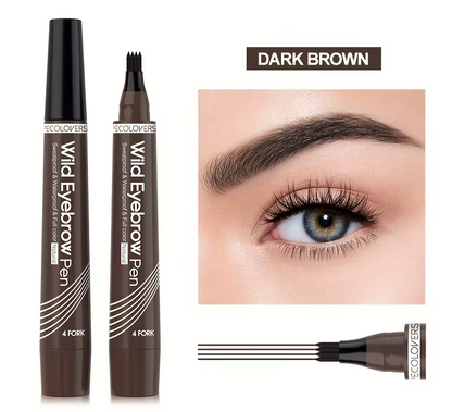 Waterproof Eyebrow Tattoo Pen - 5 Colours, 4 Split Tip Design for Perfectly Defined Brows