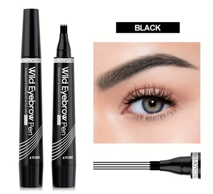Waterproof Eyebrow Tattoo Pen - 5 Colours, 4 Split Tip Design for Perfectly Defined Brows