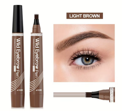 Waterproof Eyebrow Tattoo Pen - 5 Colours, 4 Split Tip Design for Perfectly Defined Brows