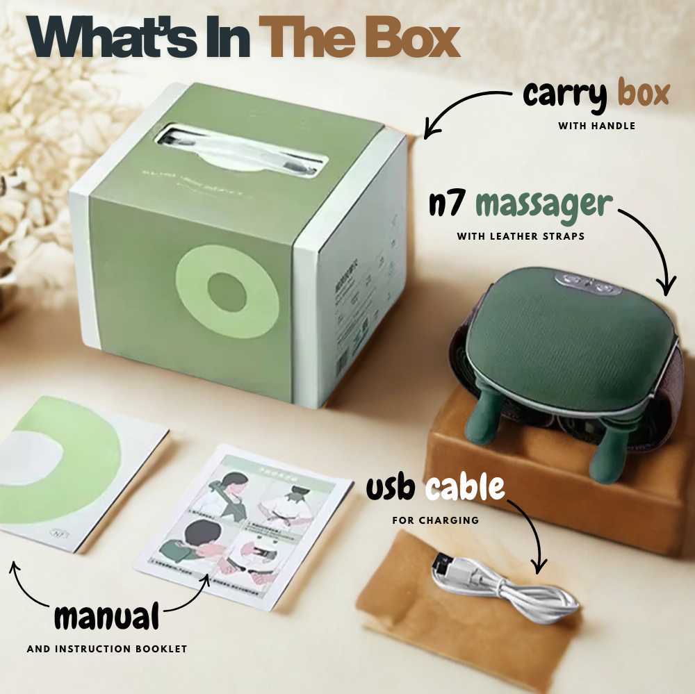 Handy Dandy™  3-Level Wireless Neck and Shoulder Massager - Deep Tissue Shiatsu for Ultimate Muscle Relaxation and Fatigue Relief